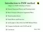 Introduction to PAW method - slide 1