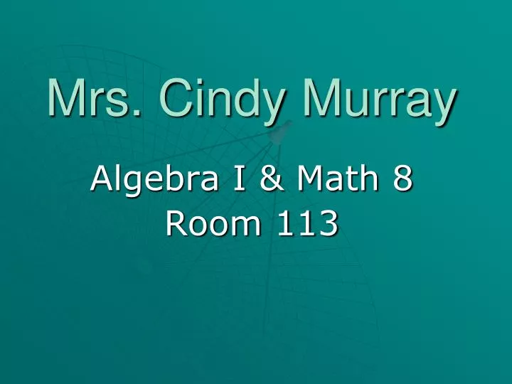 mrs cindy murray
