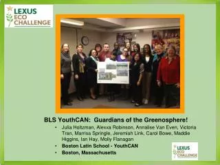 BLS YouthCAN: Guardians of the Greenosphere!