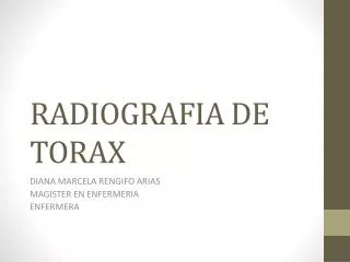 RADIOGRAFIA DE TORAX