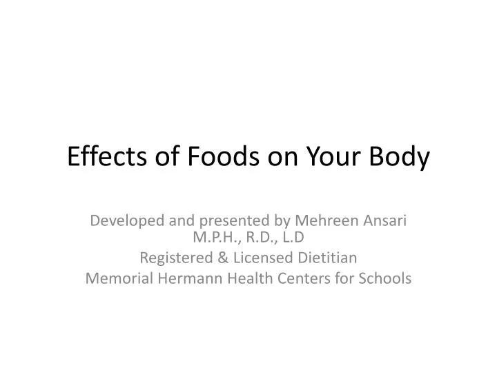 effects of foods on your body