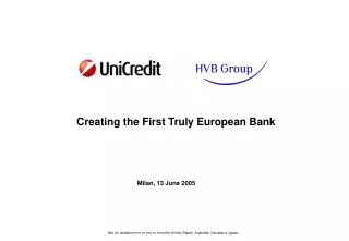 Creating the First Truly European Bank