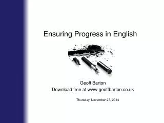 Ensuring Progress in English