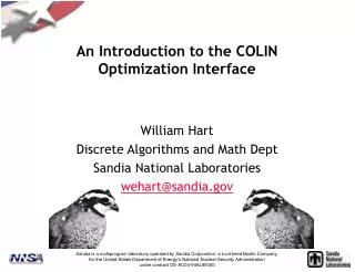 An Introduction to the COLIN Optimization Interface