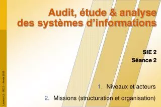 audit tude analyse des syst mes d informations