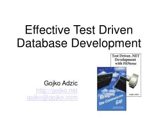 Effective Test Driven Database Development