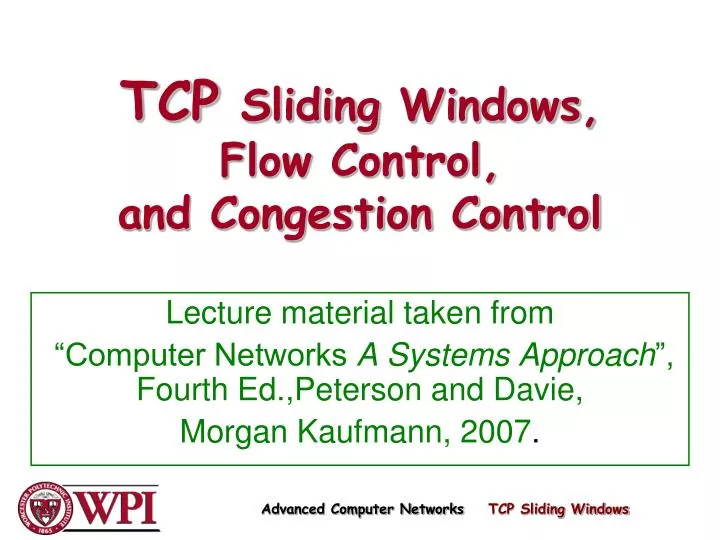 tcp sliding windows flow control and congestion control