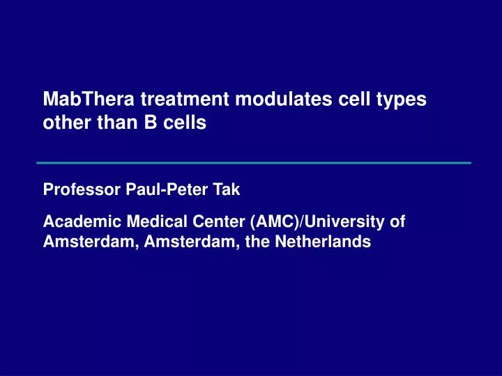 mabthera treatment modulates cell types other than b cells
