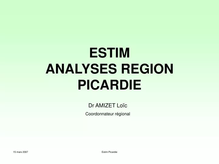 estim analyses region picardie
