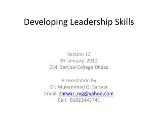 Developing Leadership Skills