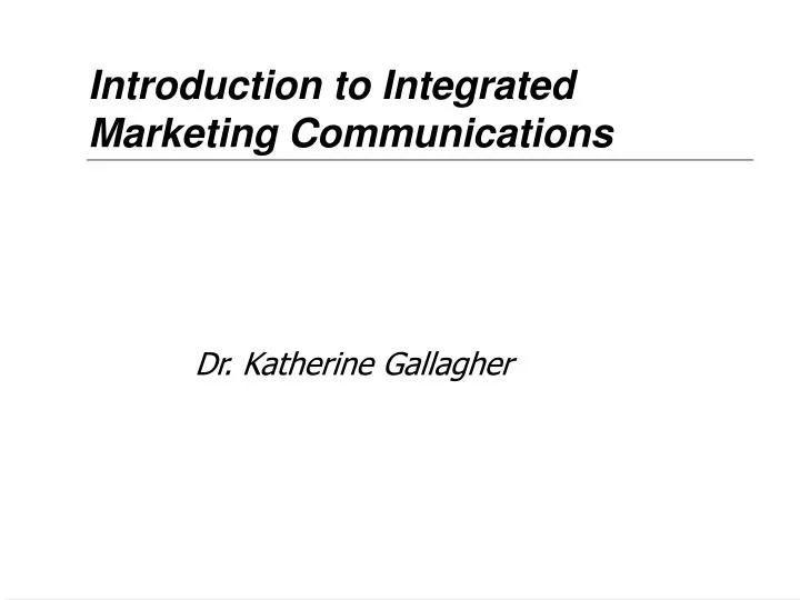 introduction to integrated marketing communications