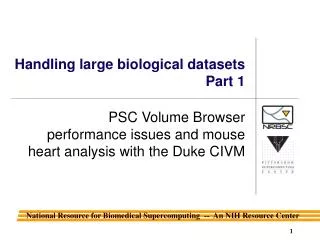 Handling large biological datasets Part 1