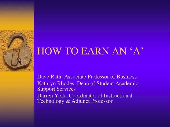 how to earn an a