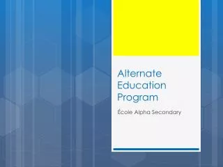Alternate Education Program