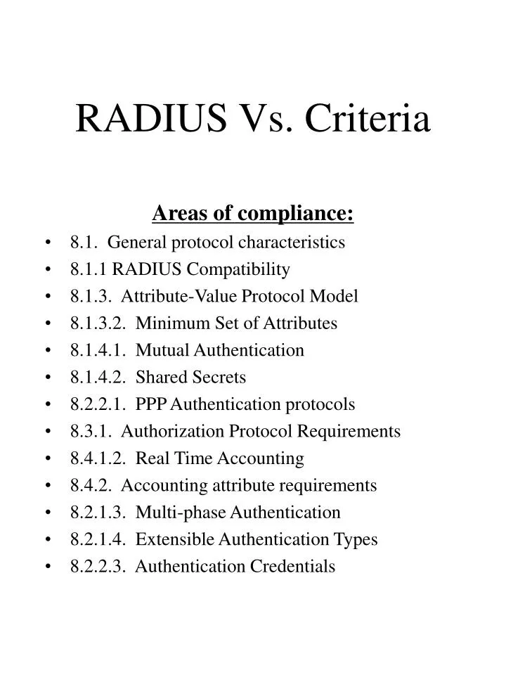 radius vs criteria