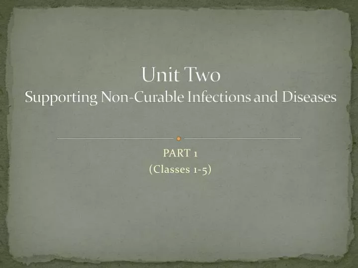 unit two supporting non curable infections and diseases