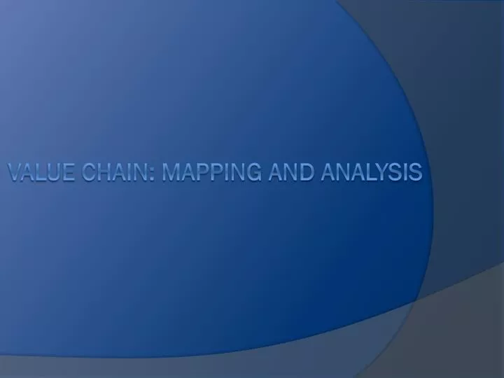 value chain mapping and analysis