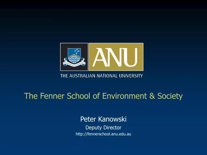 the fenner school of environment society