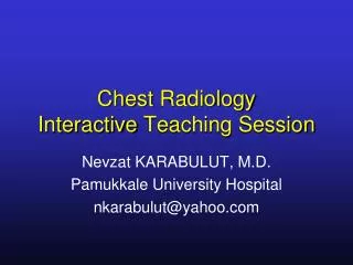 Chest Radiology Interactive Teaching Session