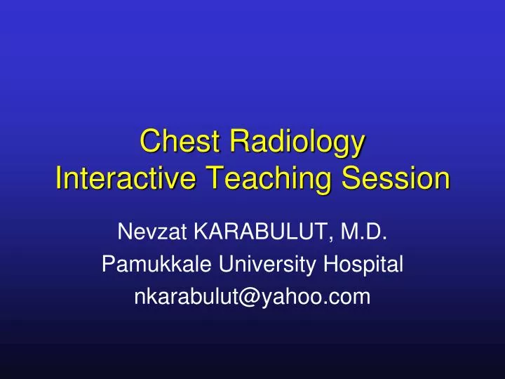 chest radiology interactive teaching session