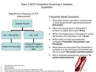 Team 3 QICD Cholesterol Screening in Diabetes Guidelines