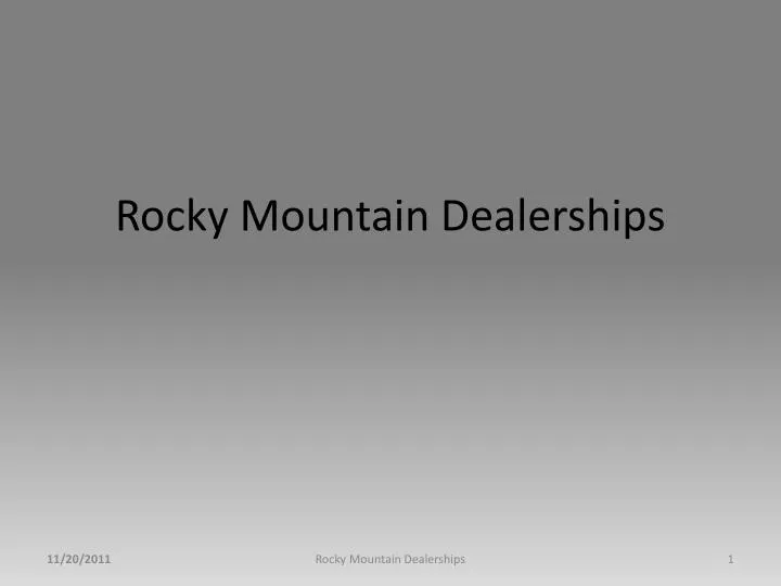 rocky mountain dealerships