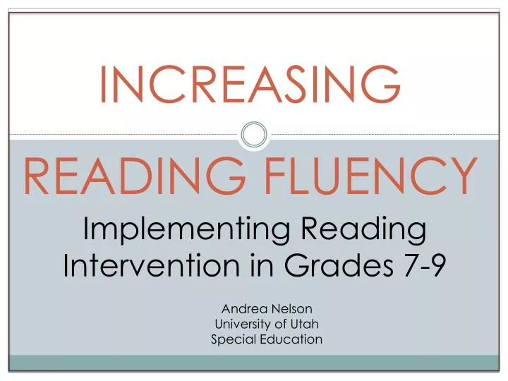 increasing reading fluency