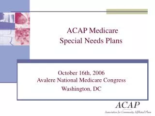 ACAP Medicare Special Needs Plans