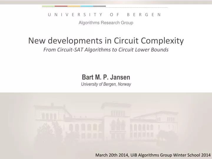 new developments in circuit complexity from circuit sat algorithms to circuit lower bounds