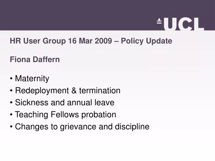 hr user group 16 mar 2009 policy update fiona daffern