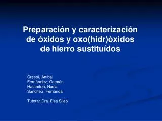 Preparación y caracterización de óxidos y oxo(hidr)óxidos de hierro sustituídos