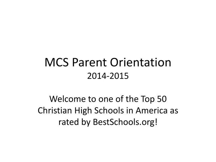 mcs parent orientation 2014 2015