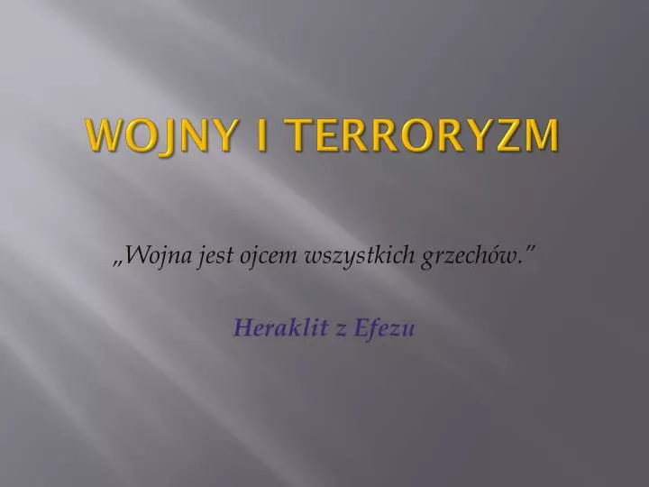 wojny i terroryzm