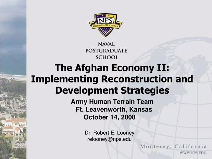 the afghan economy ii implementing reconstruction and development strategies