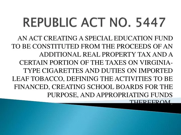 republic act no 5447