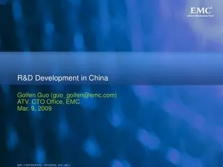 R&amp;D Development in China
