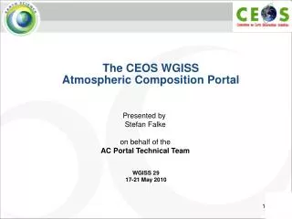 The CEOS WGISS Atmospheric Composition Portal