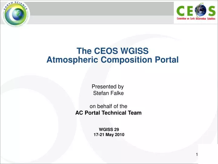 the ceos wgiss atmospheric composition portal