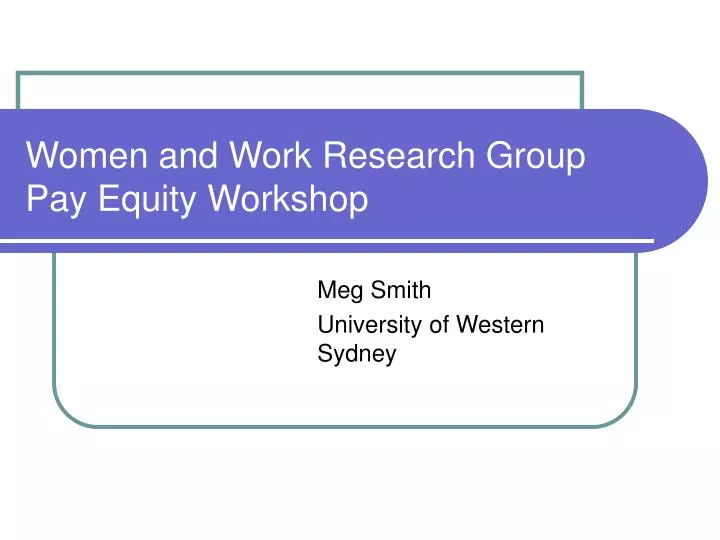 women and work research group pay equity workshop