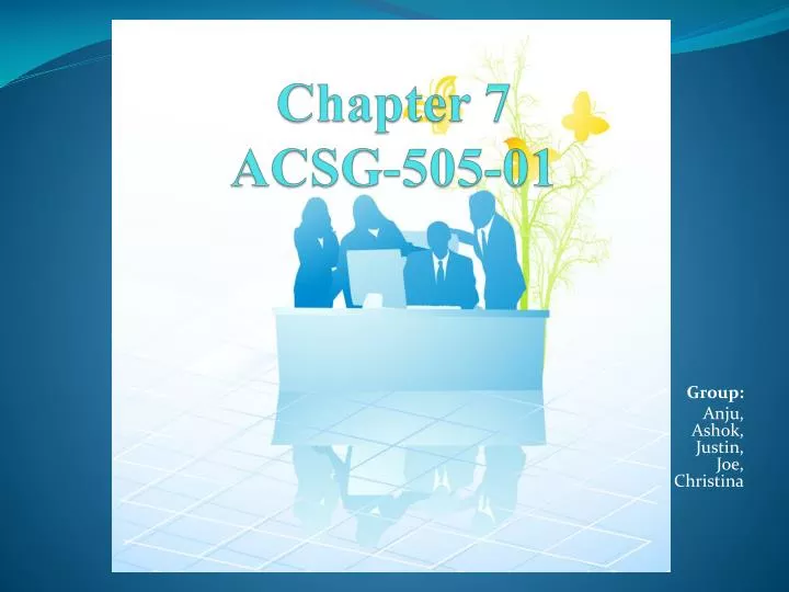 chapter 7 acsg 505 01