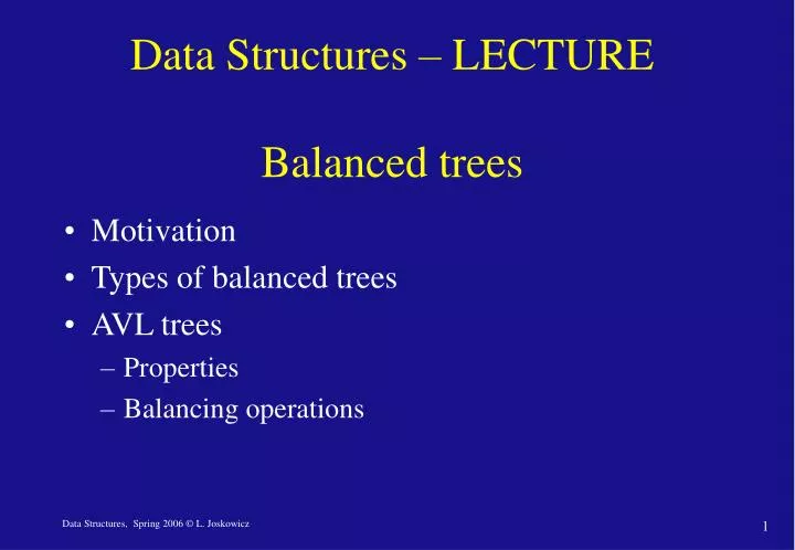 data structures lecture balanced trees