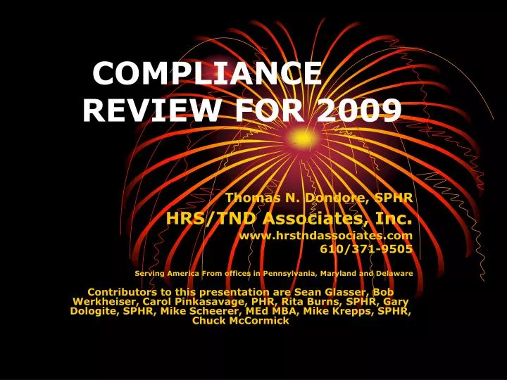 compliance review for 2009