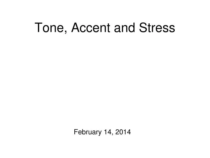 tone accent and stress
