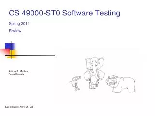 CS 49000-ST0 Software Testing Spring 2011 Review