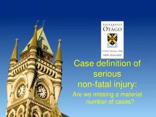 Case definition of serious non-fatal injury:
