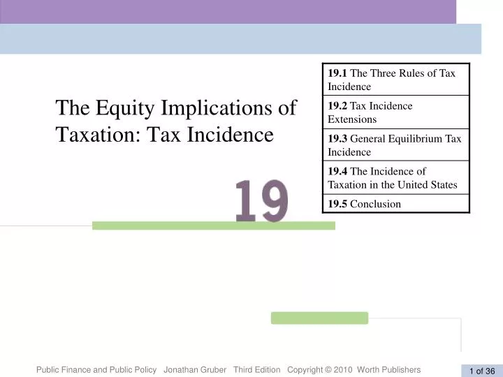 the equity implications of taxation tax incidence