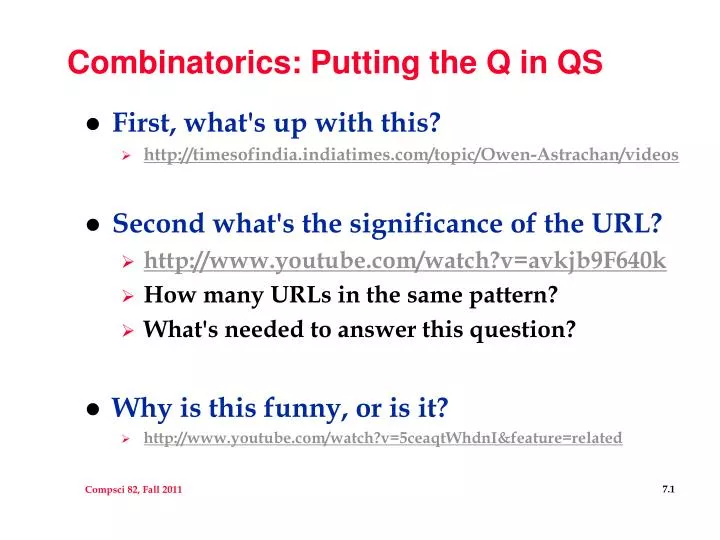 combinatorics putting the q in qs