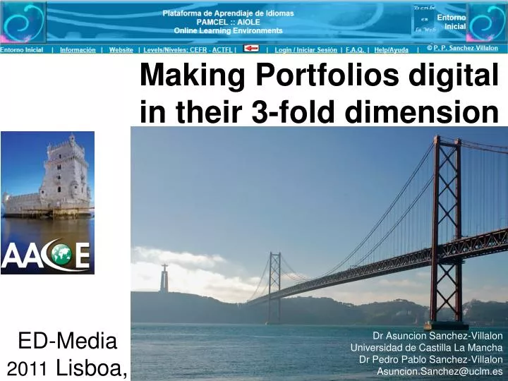 making portfolios digital in their 3 fold dimension