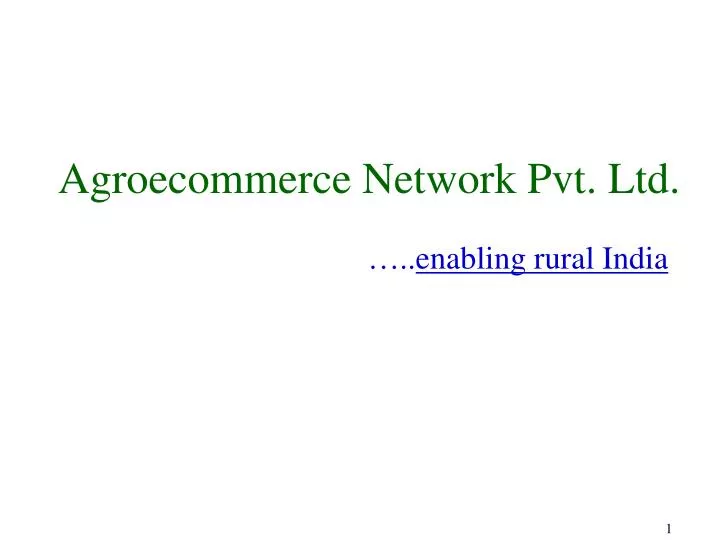 agroecommerce network pvt ltd