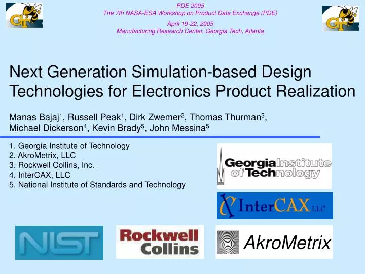 next generation simulation based design technologies for electronics product realization